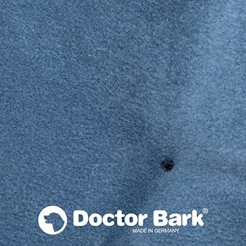 Doctor Bark Hundekorb rund, Hundebett für größere Hunde, Kuschelbett mit flauschigem Wendekissen, orthopädisch, waschbar bis 95°C (L - 60x50 cm, Königsblau)