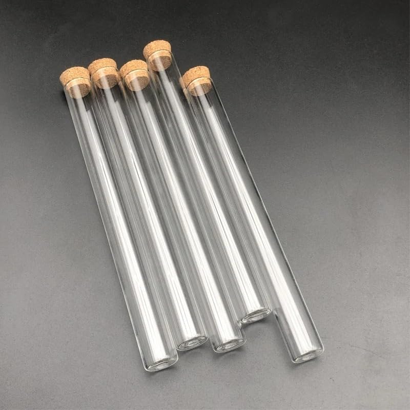 20 Stück -Reagenzgläser mit flachem Boden und Korkstopfen – 15 x 150 mm Laborbehälter