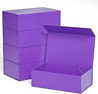Vista 11 de Caja de Regalo Morada de 12" x 6" x 4" con Tapa de Cierre Magnético, Caja de Regalos para Obsequios, Cajas de Regalo para Damas de Honor, Caja