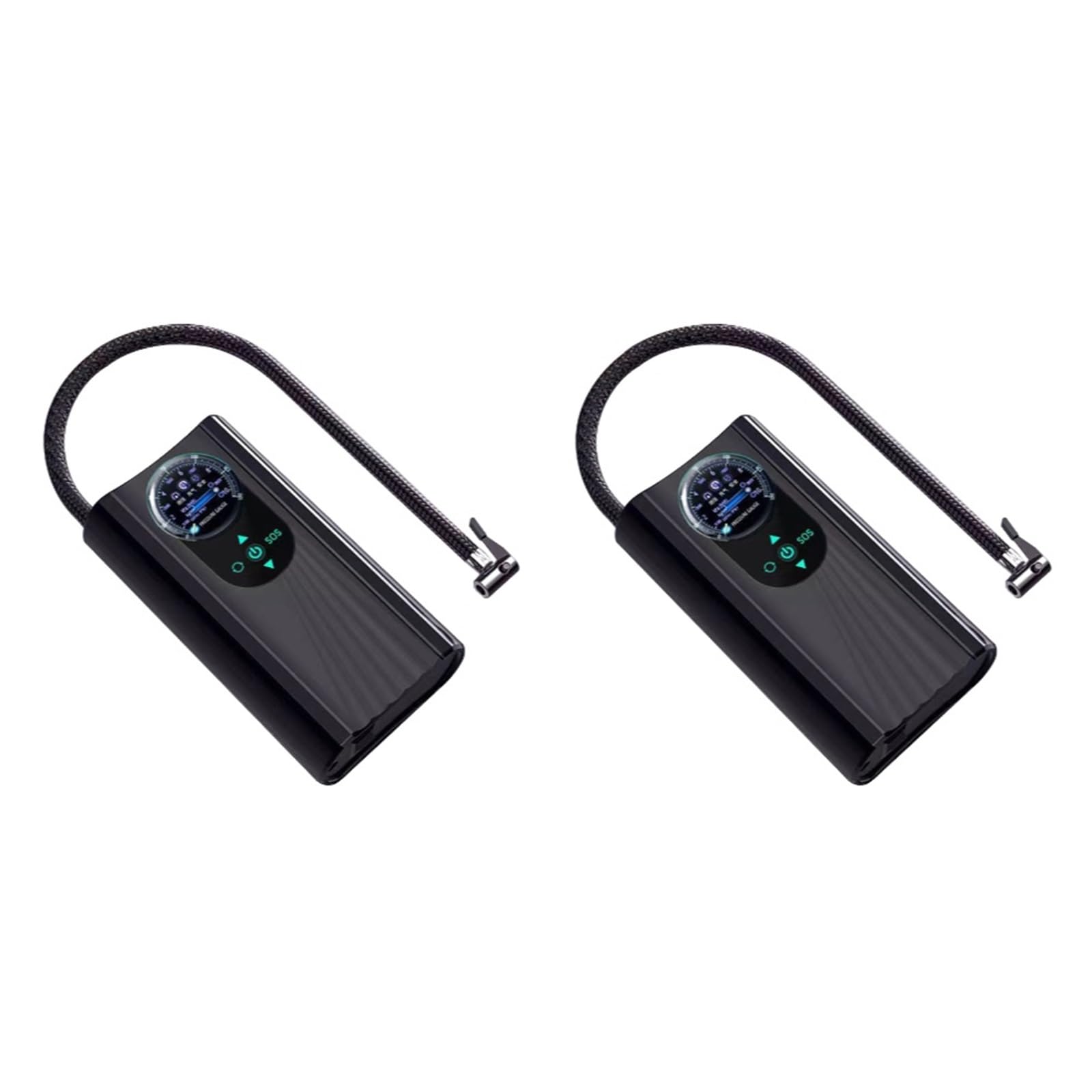 Pompa d'Aria for Auto 12V Gonfiatore for Pneumatici Portatile Semovente Elettrico Ad Alta Precisione con Compressore for Inflazione Istantanea(2pcs)