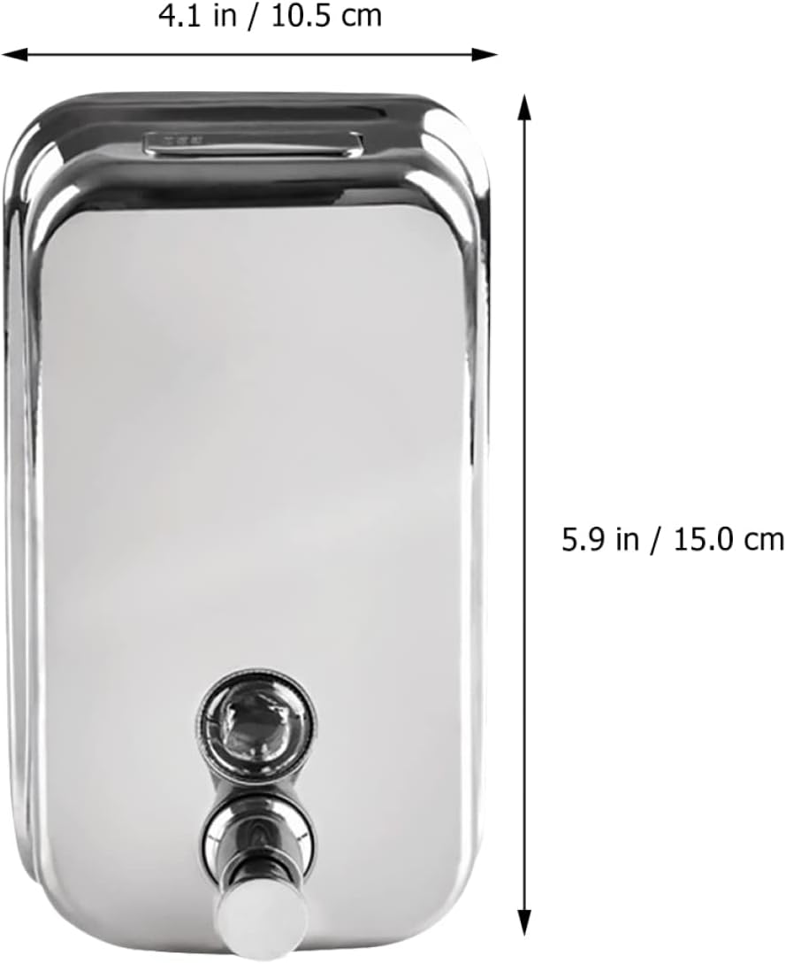 1pc Practical Wall Hanging Soap Pump Stainless Press Dispenser for Bathroom