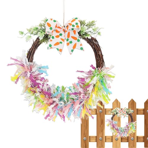Corona De Pascua para La Puerta,Guirnalda Decorativa Conmemorativa - Guirnaldas Artificiales para la Pascua - para Interior Exterior Ventana Pared Casa Garaje Chimenea Armario Decoración Invernal