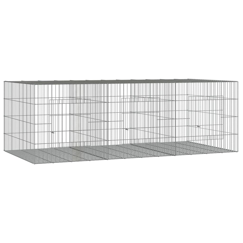 Genérico Jaula para Conejos 3 Paneles Hierro galvanizado 163x79x54 cm,Productos para Mascotas,Productos para Animales pequeños,Jaulas y habitáculos para Animales pequeños-171569