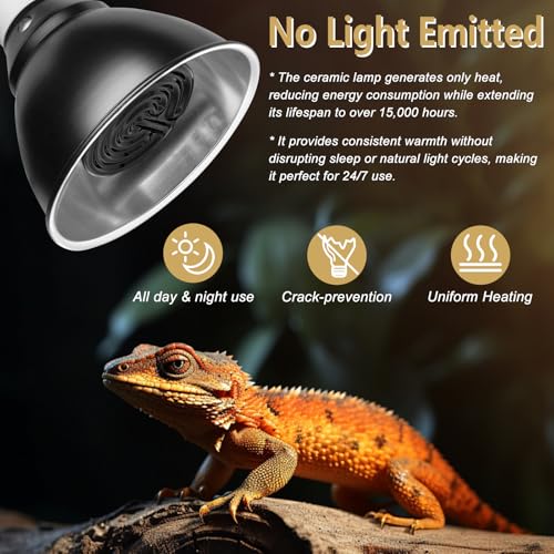 image for BOEESPAT High Efficiency 150W Ceramic Heat Bulbs, Pack of 3 Black Cera