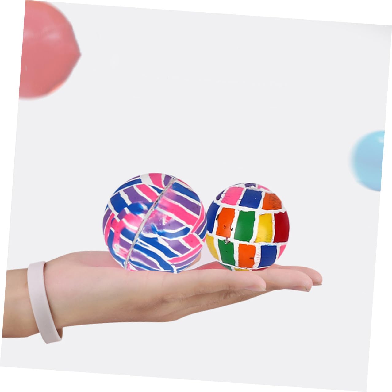 Toyvian Palline Rimbalzanti in Gomma 32mm, 100 Pezzi per Bambini | Confezione da 100, Forte Elasticità, per Compleanno e Distributori Automatici Stile Casuale