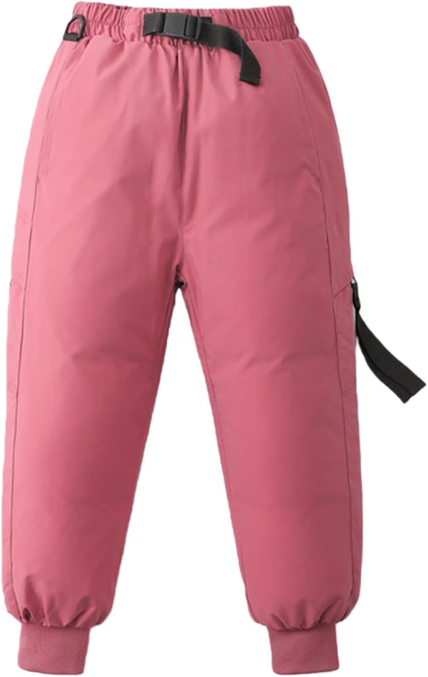 Youth Insulated Snow Pants Girls Boys Winter Ski Trousers Waterproof Windproof Bubble Pants Thick Quilted Joggers Snowpants