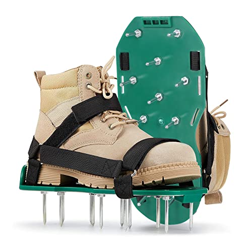 Newthinking Lawn Aerator Shoes, Heavy Duty Spiked Aerating Sandals, Garden Grass Aerator Spiked...