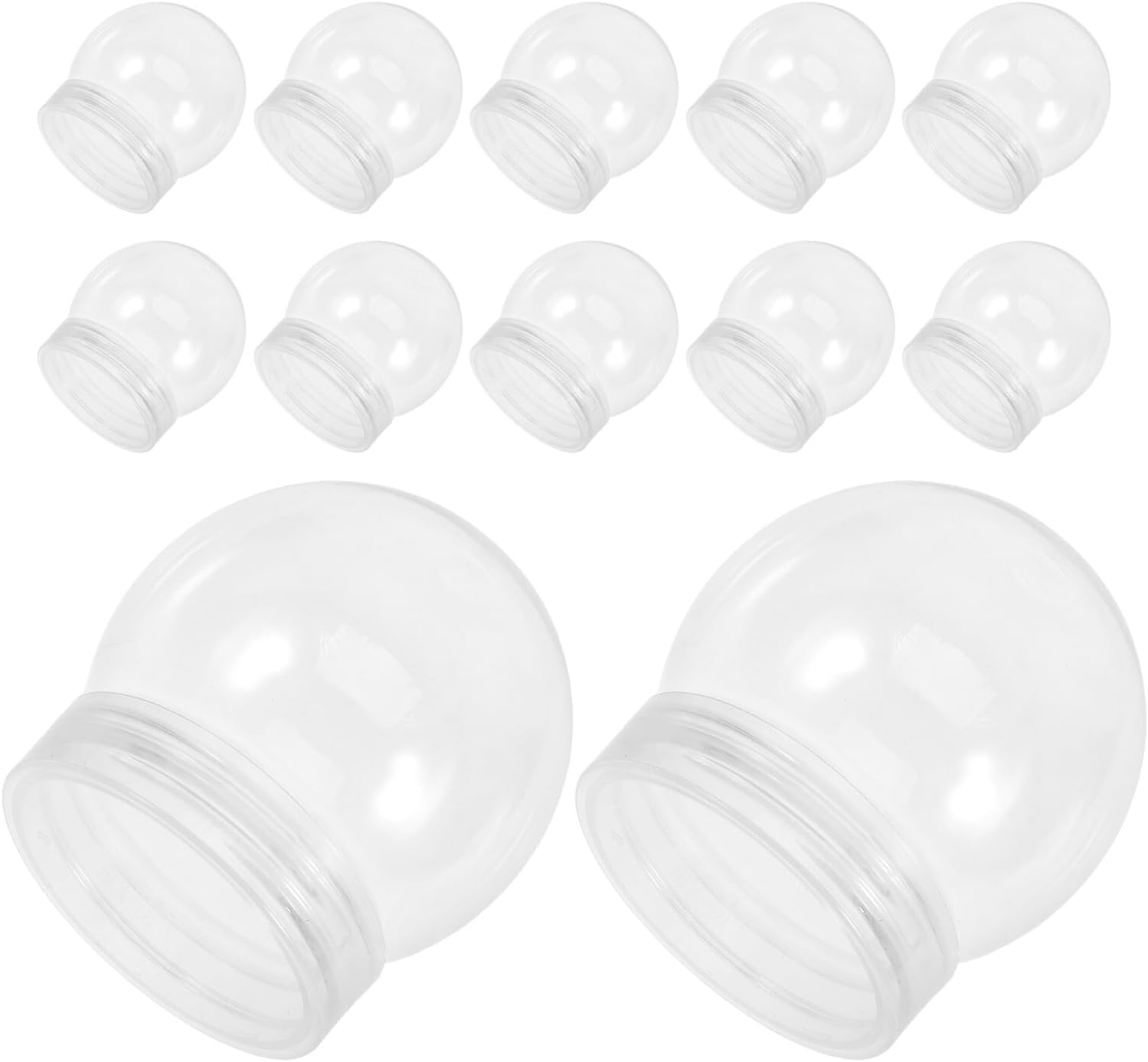 Plastic DIY Snow Globes, Round Water Globes Screw Off Lid, Lightweight and Portable, for DIY Crafts and Decorations