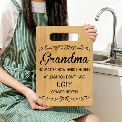 Tabla de Cortar Divertida para Abuela, Regalo Práctico de Madera de Bambú para Cocina, Decoración para el Hogar, Relleno para Calcetines, Regalo Divertido para Cumpleaños y Navidad para Abuelas, Nana, Gigi, Mawmaw, Abuela miniatura 5