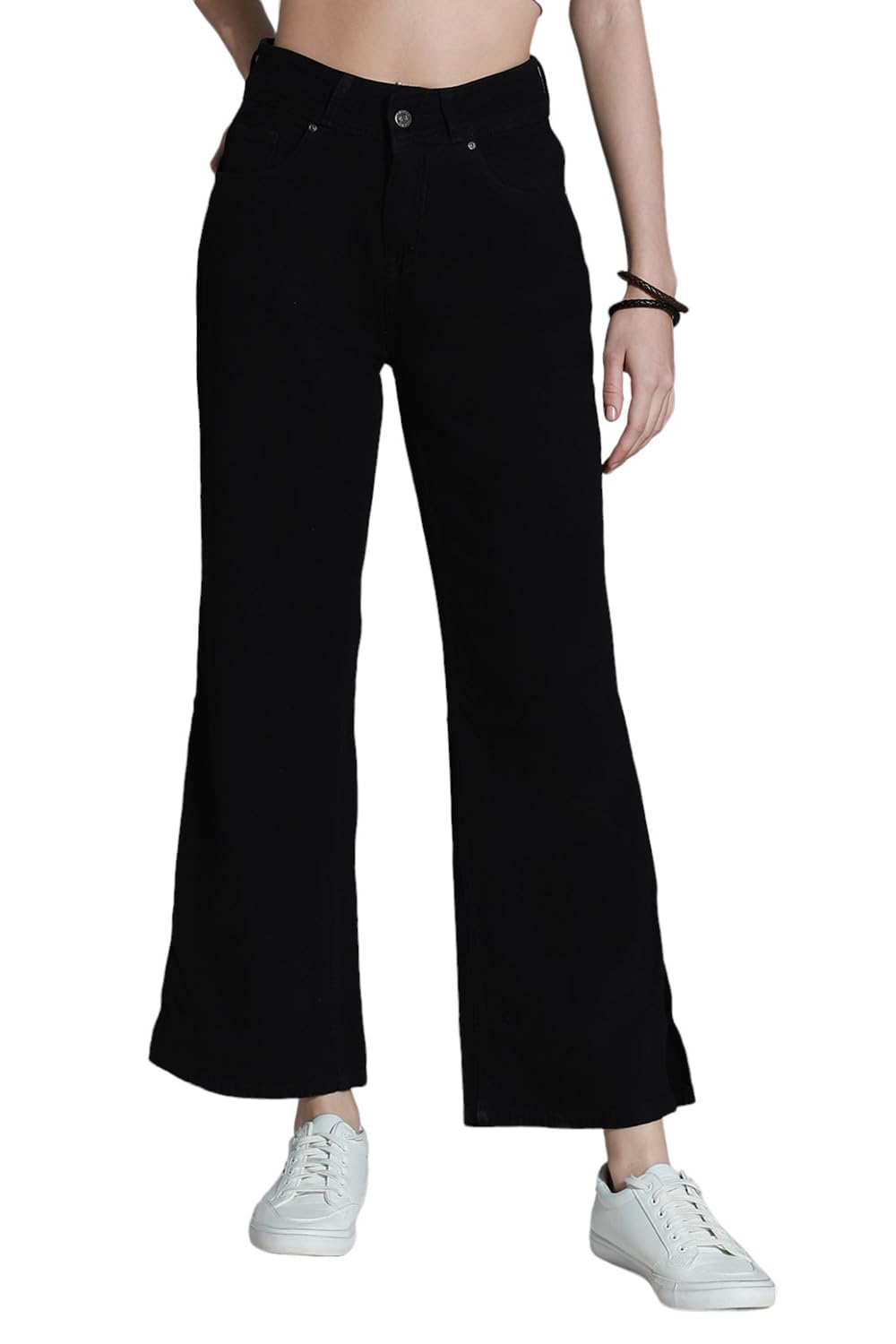 HIGH Star Women Black Straight Fit Jeans-image-1