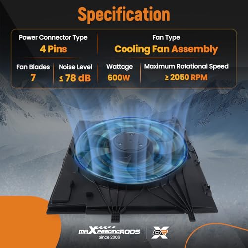 Image of maXpeedingrods Engine Radiator Cooling Fan Assembly for Mercedes-Benz Metris 2016-2020, 4479064400