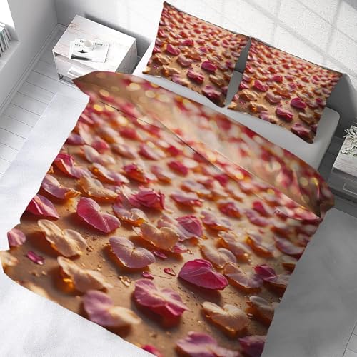 Housse de couette 200x200 microfibre douce avec fermeture éclair solide pour lit romantique