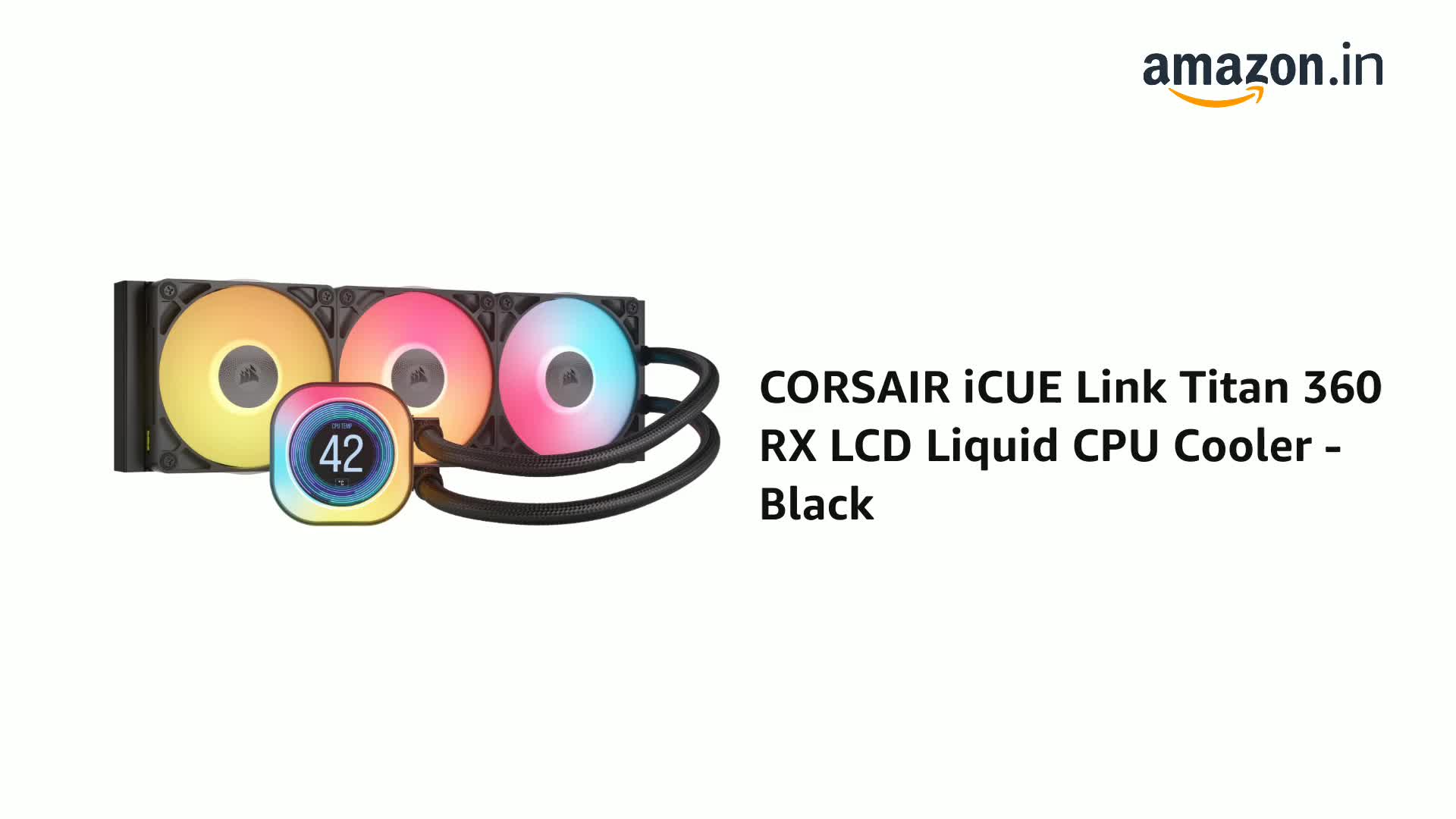 CORSAIR iCUE Link Titan 360 RX LCD Liquid CPU Cooler – 360mm AIO