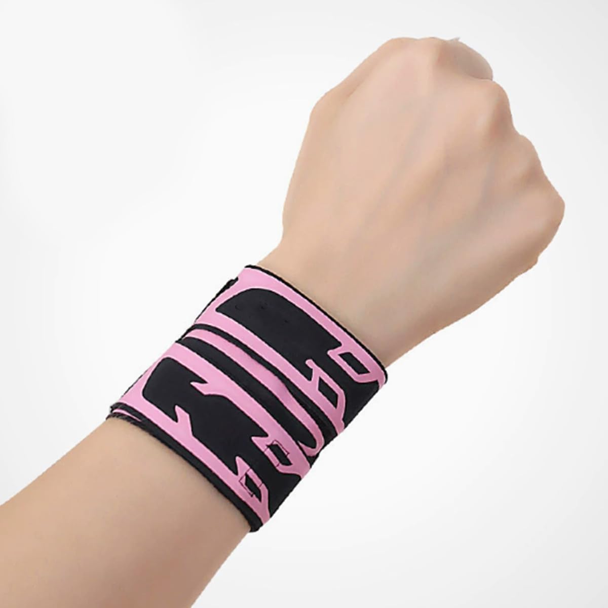 QIALAI 1 Piece Pink Breathable Sports Wristband, Thin Wrist Support for Gym, Tennis and Workout, Nylon and Spandex Material