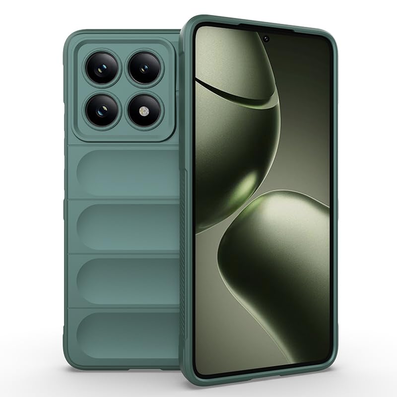 Zore Xiaomi ile uyumlu 14T Kılıf Esnek TPU Oyuklu Arka Yüzey Tasarımlı Zore Etnik Silikon Kapak Koyu Yeşil