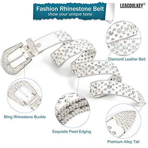 Leacoolkey Fashion Rhinestone Belt For Women For Jeans, Western Cowgirl Studded Leather Belt, Ladies Bling Rhinestone Belt, Bling Rhinestone Belt For Women Cowgirl #TOP1