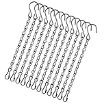 Zquqwa 12 Pack Hanging Basket Chains, 9.5Inch/24cm Hanging Chains, Black Metal Heavy Duty Plant Hanger Chains with Swivel S Hooks and Clips, Metal Hanger Chains for Garden Planters Wind Chimes Signs