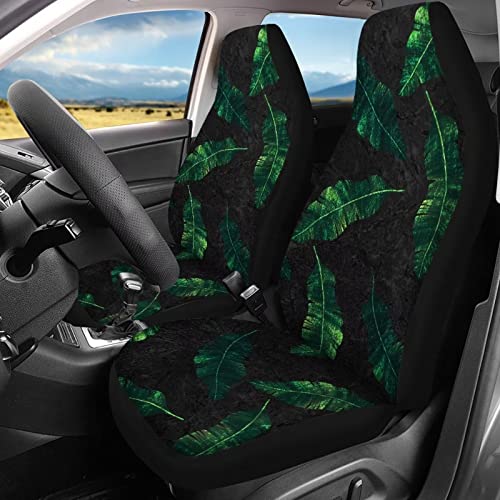 Image of Modysero Tropical Leaves Print Car Seat Cover Full Set for Men Women Breathable Soft Full Coverage Auto Seat Covers Custom Elastic Easy Install Car Accessories for Car SUV Truck