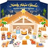 Wooden Nativity Advent Calendar 2026 for Kids, Nativity Scene Set Gifts