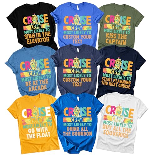 Custom Cruise Crew Most Likely to Personalized Matching T-Shirt Funny Group Cruise Tee