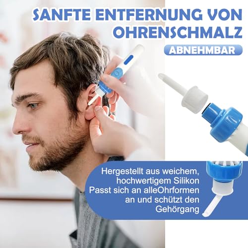 Oroclear Ohrenschmalz-Sauger, Ohrenreiniger Entferner, Ohrenschmalz-Reiniger, Sicheres Und Weiches Ear Cleaner mit 2 Waschbaren Ersatzköpfen, für Erwachsene, Kinder und ältere Me