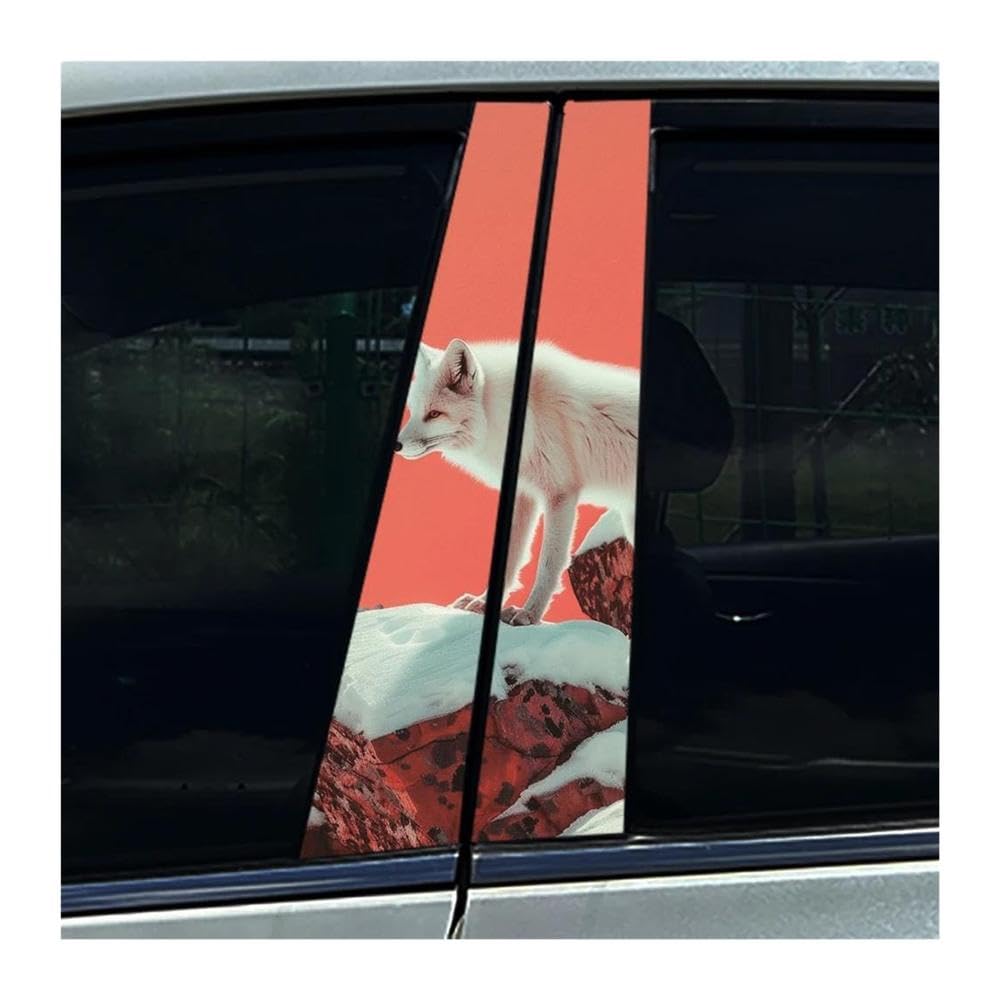Decorative Items 2PCS Burning Wolf Fire Wolf Car B Pillar Waterproof Stickers DIY(K)
