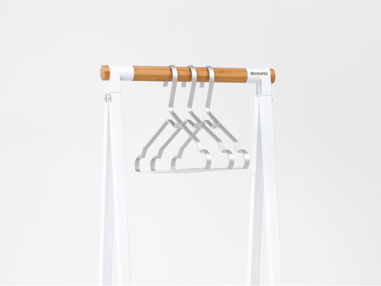 Brabantia - Linn Clothes Rack, Compact - Free Standing Clothing Rail - Clothes Storage - Hang, Air, or Dry Clothes - Sturdy Steel Frame & Bamboo Rod - 19 x 13 x 67 inches - White image 4