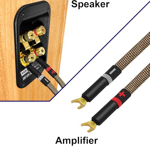 WORLDS BEST CABLES 3 Foot Ultimate - 9 AWG - Ultra-Pure OFC - Premium Audiophile HiFi Speaker Cable Pair with Eminence Spade Plugs & TnBrwn Tweed Jacket by WORLDS BEST CABLES - Image 9