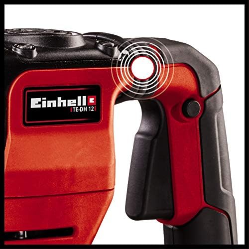 Einhell SDS Max Demolition Hammer TE-DH 12 | 240V, 1050W Concrete Breaker Pneumatic Drill | 12 Joule Single Impact Force Jack Hammer, Vibration-Cushioned Handle, Includes Pointed and Flat Chisel