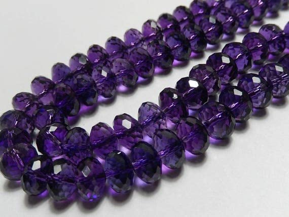 Améthyste perles rondelles facettées 10x6mm pour création bijoux DIY