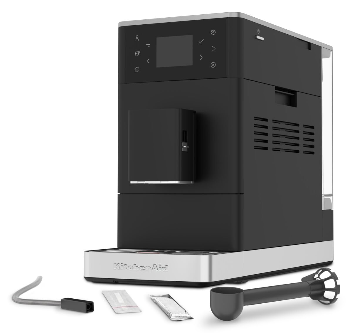 KitchenAid KF3 Macchina da caffè automatica 5KES8453 con funzione di caffè Iced, macina IntelliGrind, sistema AutoMilk, 15+ ricette, display a colori da 6 cm, 15-18 bar, nero opaco