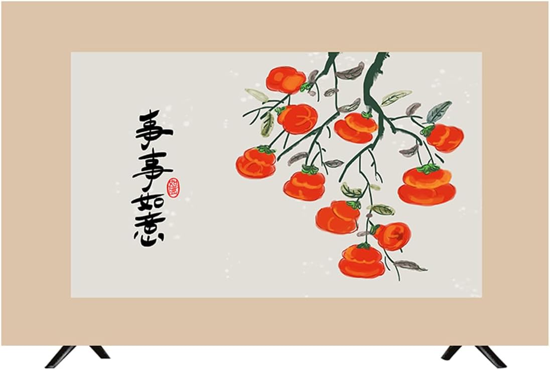 Multifunctional Household Large-Sized Cover Cloth for Wall Mounted Desktop Cute Fruit Print Pattern Monitor Dust Cover Indoor LCD/LED TV Cover(Size:75in,Color:B)