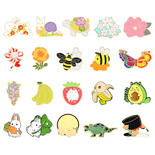 Mixed Enamel Backpack Pins Set,20 Pcs Cartoon Decoration Enamel Pins Bulk Cute Random Style Backpack Pins For Hat Bags Clothes Caps (20 Pcs) #TOP5