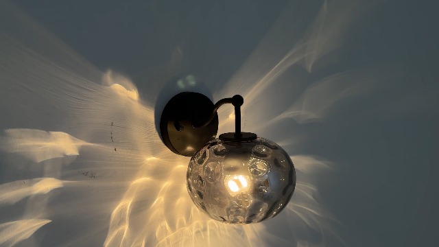 Image of Modern Iridescent Glass Wall Sconce Matte Black Wall Light Set of 2 Hammered Smoked Glass Vanity Light for Bedroom Hallway Living Room Stairwell Bathroom Over Mirror