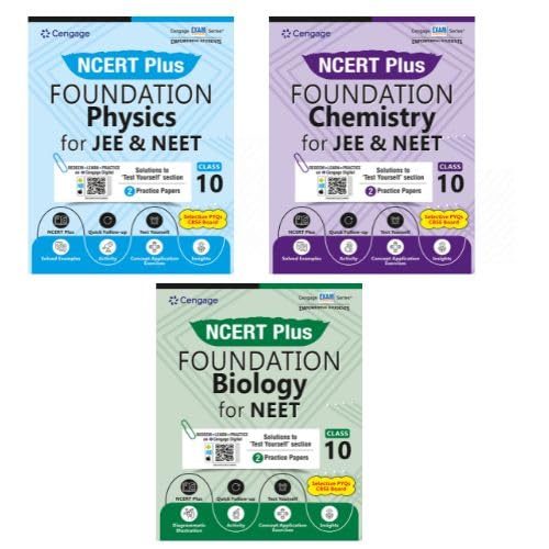 Class 10th NCERT Plus Foundation Physics + Chemistry + Biology for JEE & NEET Combo (Set of 3 Books) - New Edition 2025 Paperback – 5 January 2025