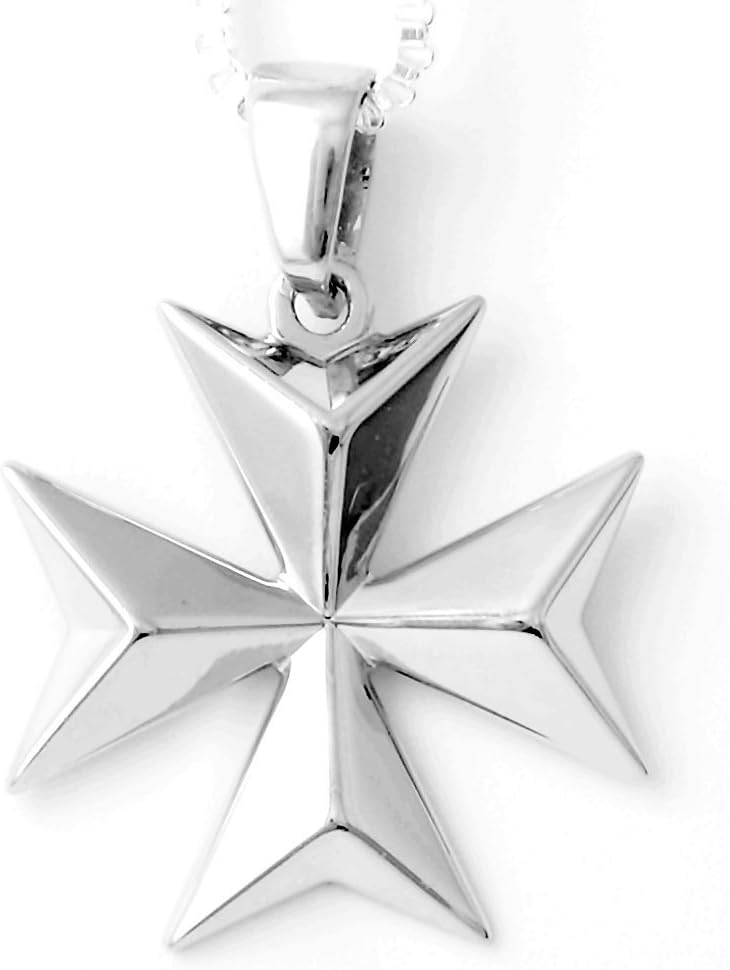 Hallmarked KNIGHTS of MALTA MALTESE CROSS Amalfi Jewelry Sterling Silver Pendant