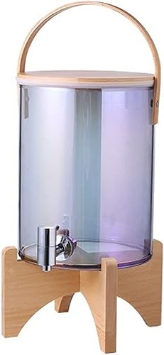 Miniatura 10 de Dispensador de bebidas de vidrio dispensador de bebidas con tapa de madera y mango dispensador de bebidas decorativo con espita boca ancha