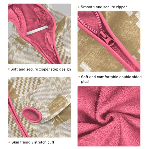 GuoChe Plaid Yellow Fashion Beige Kids Sherpa Jacket3