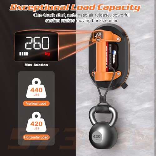 Elevador eléctrico de ventosa con pantalla LCD y capacidad de 440 libras 3