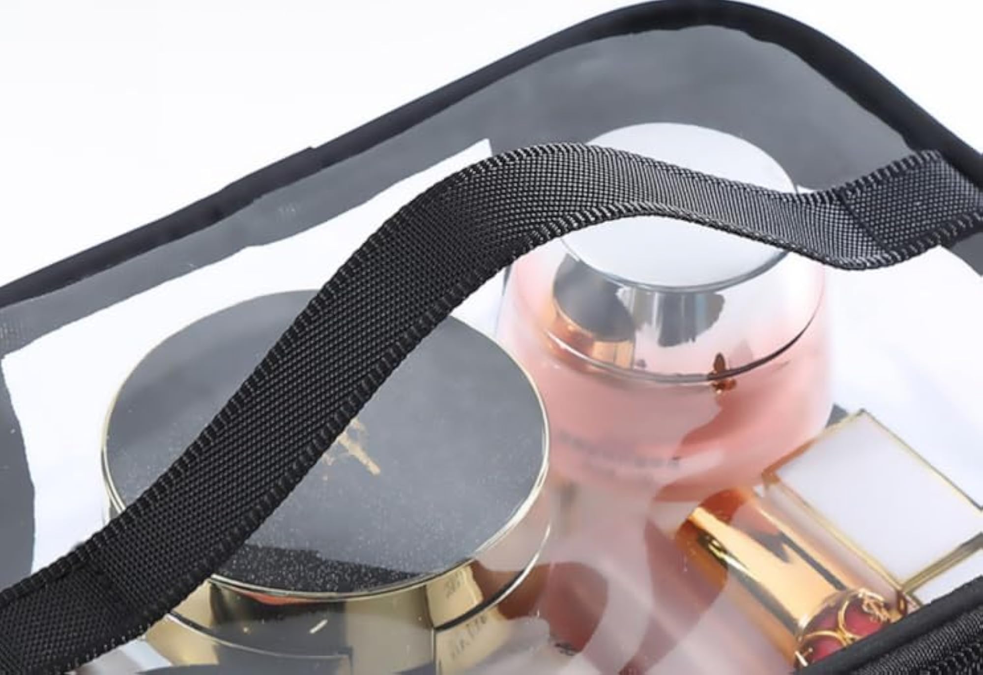 Transparent Clear Cosmetic Pouches with Double Zipper, Travel Ready
