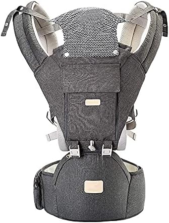 Baby Carrier Newborn to Toddler, Multifunctional 6-in-1 Infant Hiking Backpack Carrier for All Seasons, Baby Gifts, Ergonomic Positions Baby Holder, Face-in and Face-Out and Back, Grey