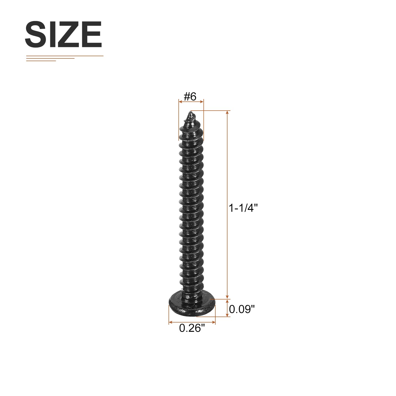 DTGN #6x1-1/4" Phillips Pan Head Self-tapping Screw - 50Pack - Black Oxide 304 Stainless Steel Sheet Metal Screws Wood Screws - Image 2