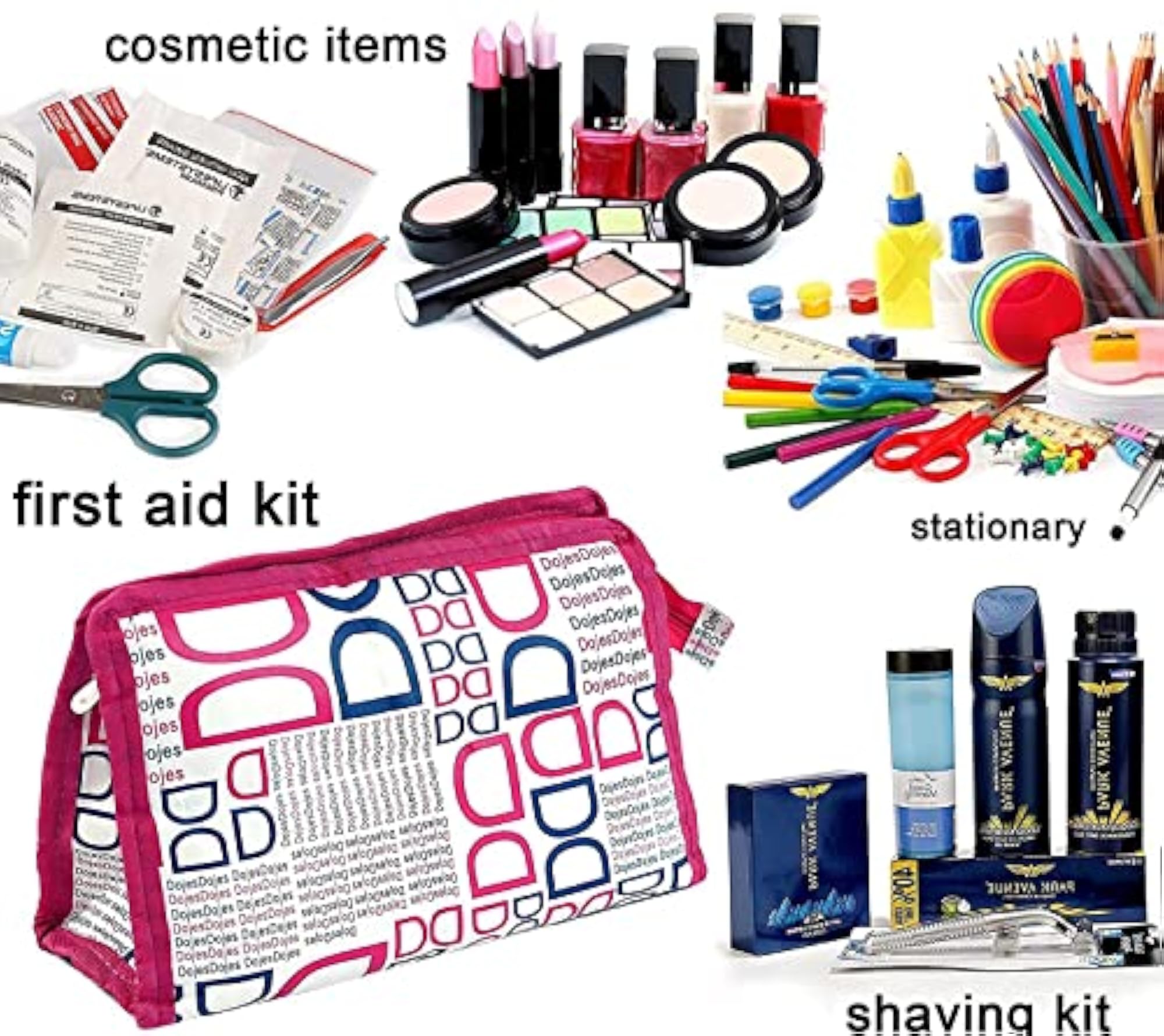 3 Different Size Multipurpose Travel Pouch Cosmetic Toiletry Kit