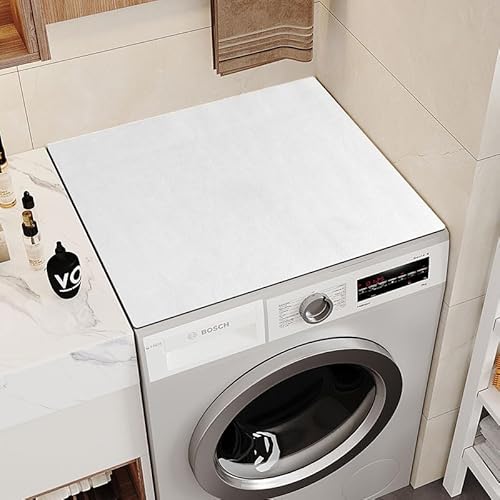 Waterproof Non-Slip Washing Machine Top Cover Mat 60x60 cm - Protective Mat for Tumble Dryer Kitchen Home & Bathroom - White Color