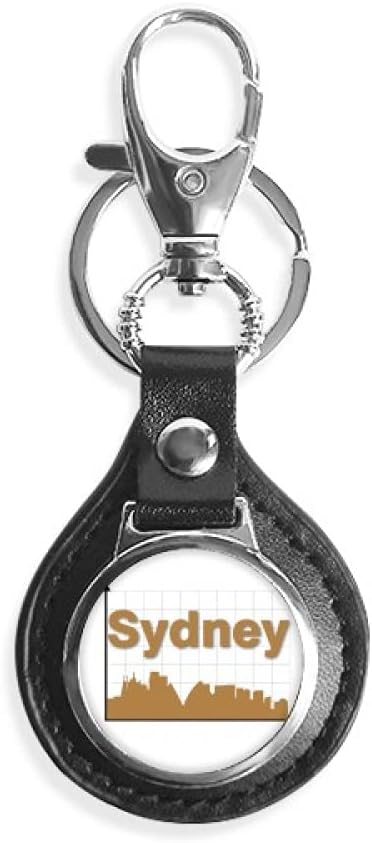 Coordinate Outline City Sydney Key Link Chain Ring Keyholder Finder Hook Metal