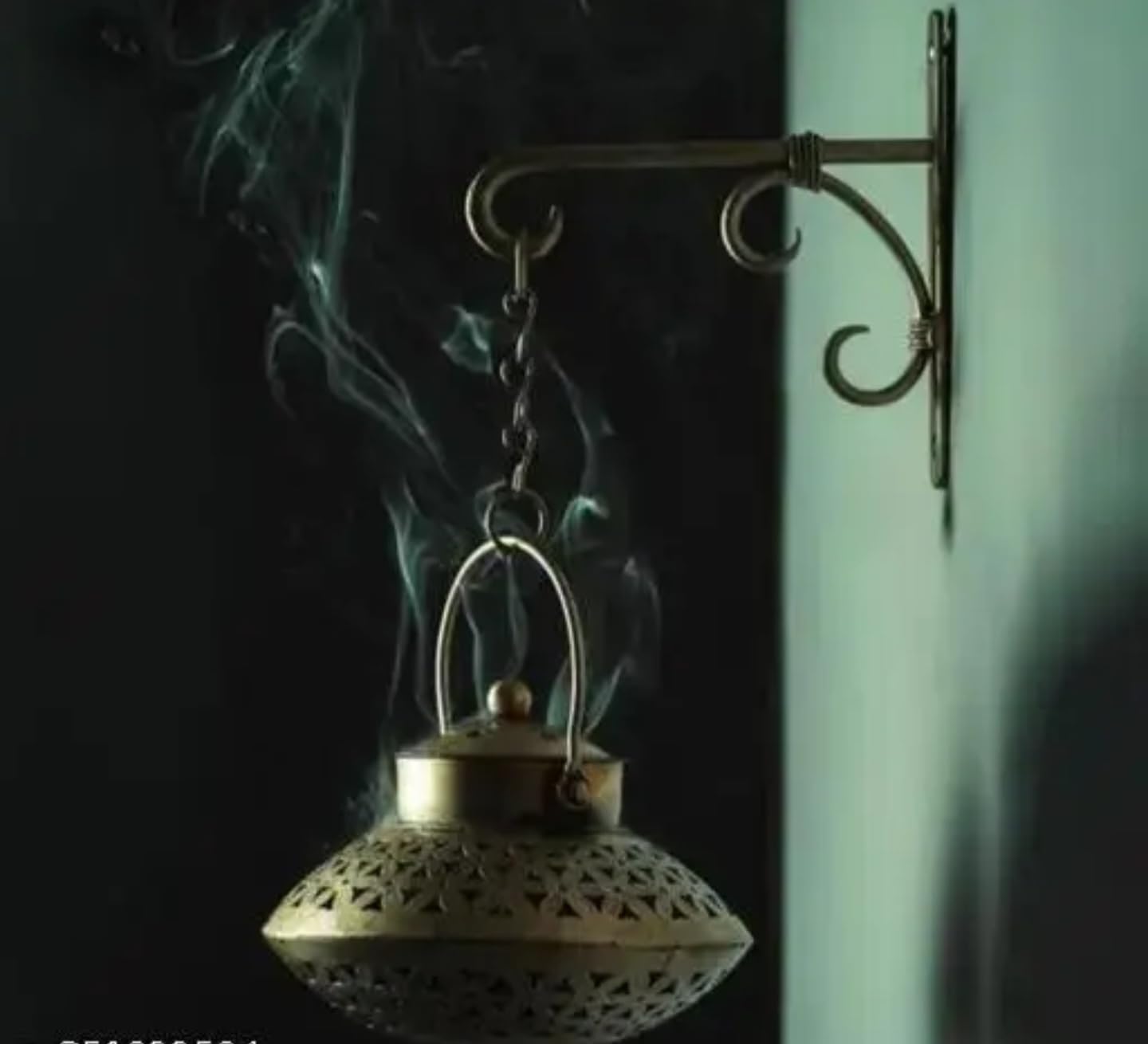 Brûleur d'encens vintage suspendu anti-brûlure avec support mural métal