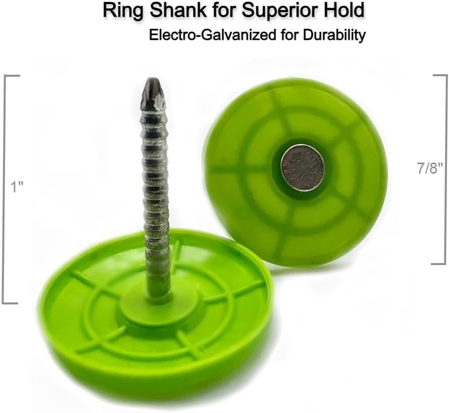 MLV Cap Nails, 1-inch, for Installation of Mass-Loaded Vinyl Noise Barriers, Medium (500 pcs)