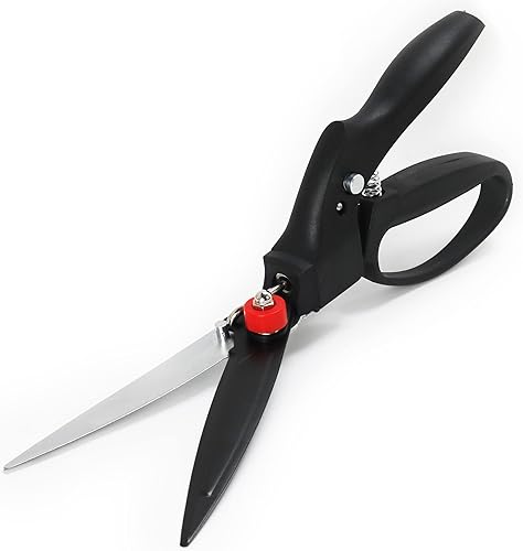 GARTOL Tijeras de césped con cabezal giratorio de 180 grados tijeras ligeras con mango de bucle para jardín y cortacésped cuchilla de acero SK-5 de