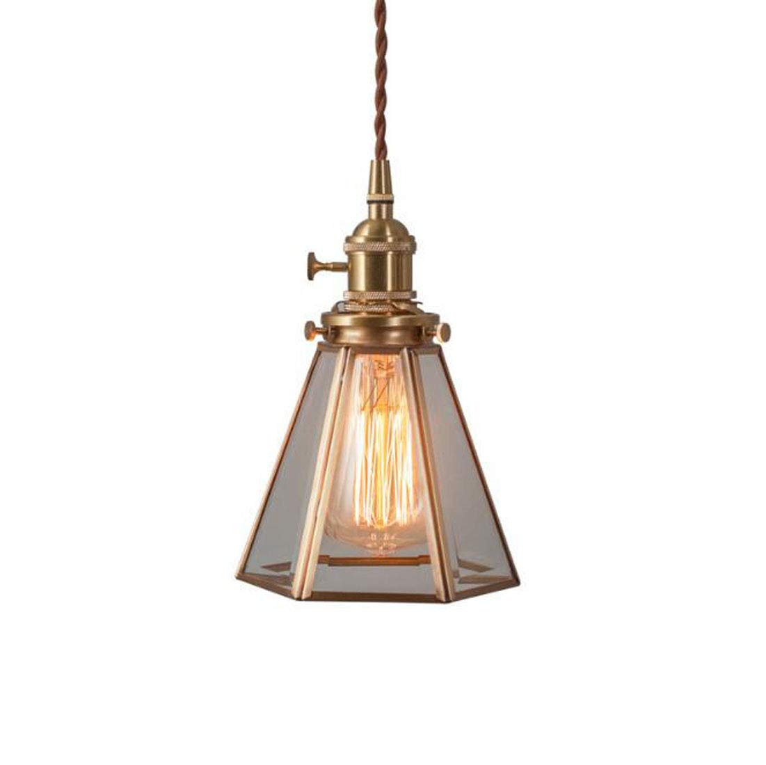 Lampe à suspension industrielle vintage en cuivre luminaire décoratif marron Edison