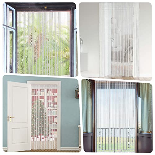 Youyijia Bead String Curtains - Hanging Beaded Curtain, 100 x 200cm Door Fly Screen, Bedroom Window Room Divider, Wedding Decoration, White - Image 6